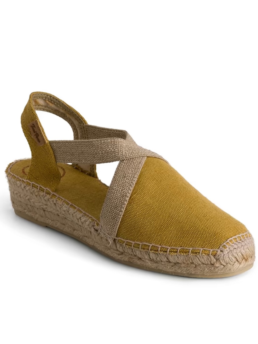Ladies Toni Pons Cross Strap Flat Espadrille in Ochre